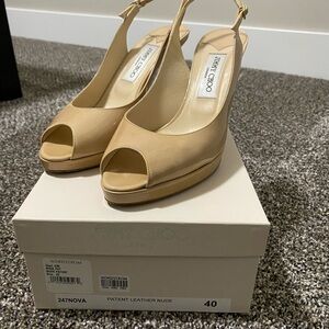 Jimmy Choo Tan Heels Sleek Design